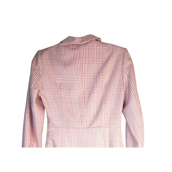 NWT Choosy 2 Pink Plaid Long Sleeve Blazer Dress Deep V Neckline - Picture 5 of 14